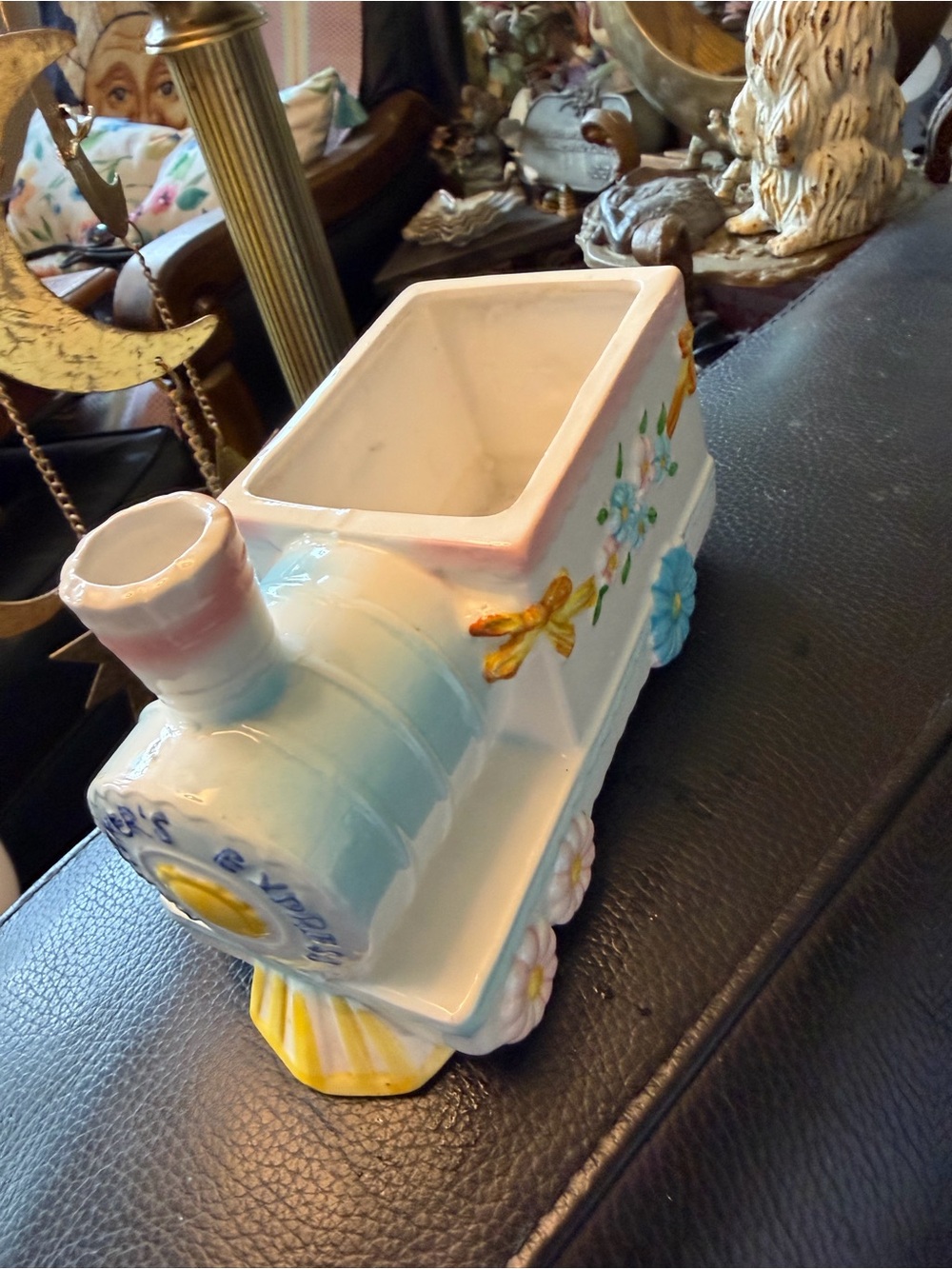 vintage ceramic "Newcomer's Express" train planter